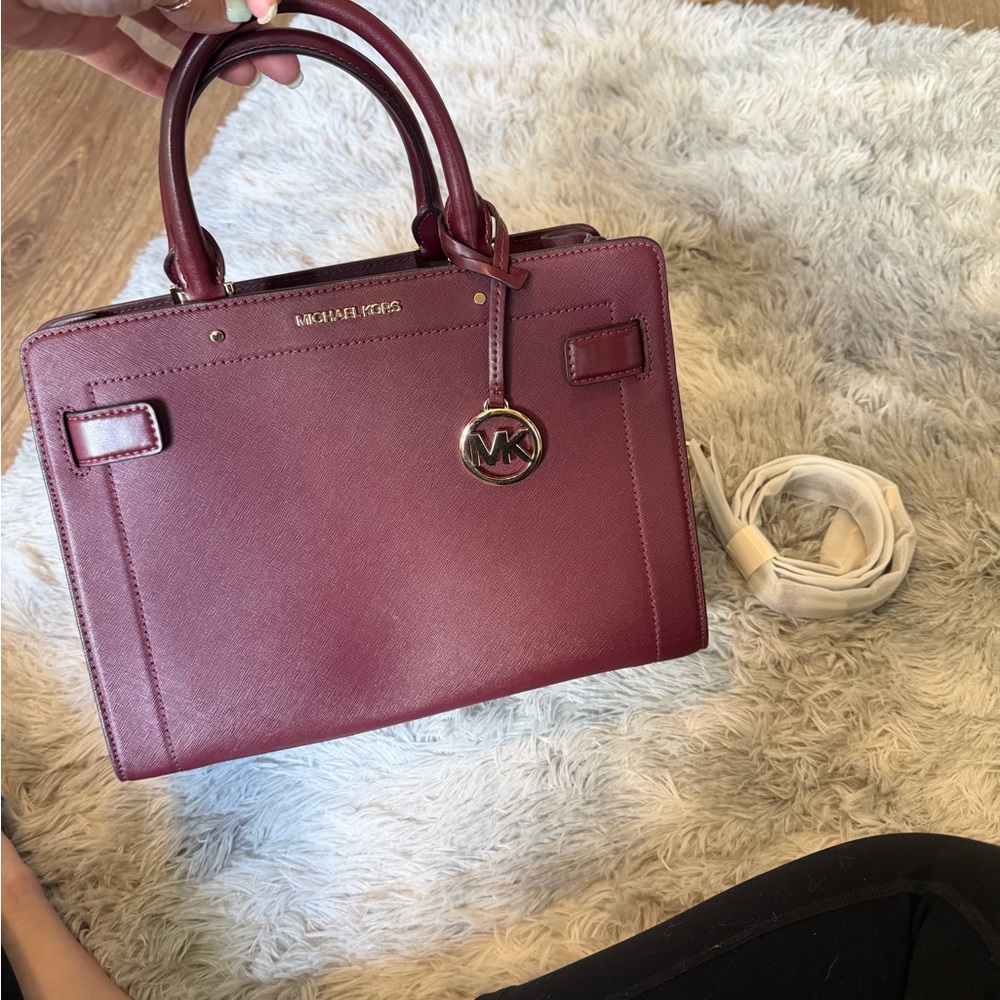 Michael Kors Wine Leather Satchel
